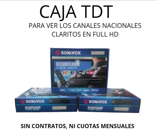 Caja TDT para ver los canales Nacionales claritos Full HD